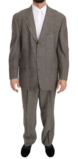 Fendi Brown Wool Regular Single Breasted Suit
