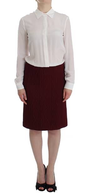 Christian Pellizzari White Red Shirt Long Sleeve Wool Dress