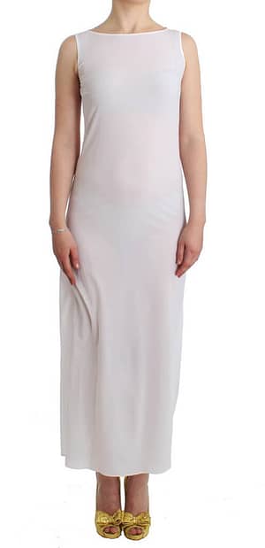 Ermanno Scervino Beachwear White Long Maxi Dress Kaftan Full
