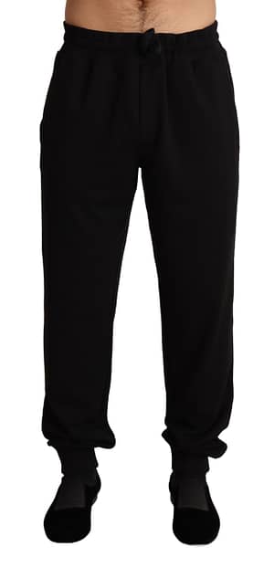 Dolce & gabbana black nylon jogging trouser sweatpants pants