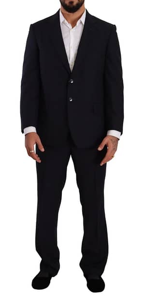 Domenico Tagliente Blue Polyester Single Breasted Formal Suit