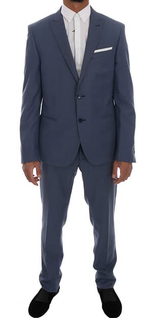 Daniele Alessandrini Blue Two Button Slim Fit Suit