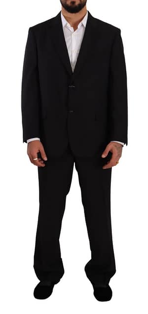 Domenico Tagliente Black Polyester Single Breasted Formal Suit
