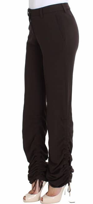 Brown Stretch Casual Trousers Pants