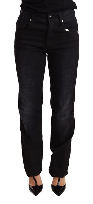 Ermanno Scervino Black Washed Straight Denim Trouser Cotton Jeans