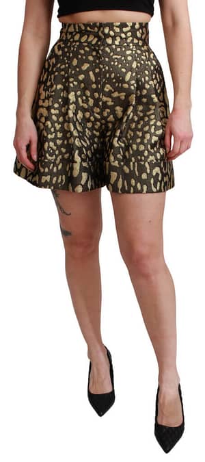 Dolce & Gabbana Black Gold High Waist Mini Cotton Shorts