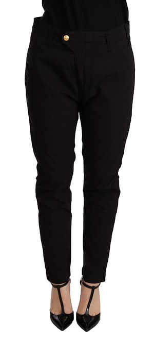 CYCLE Black Mid Waist BAGGY Fit Skinny Trouser