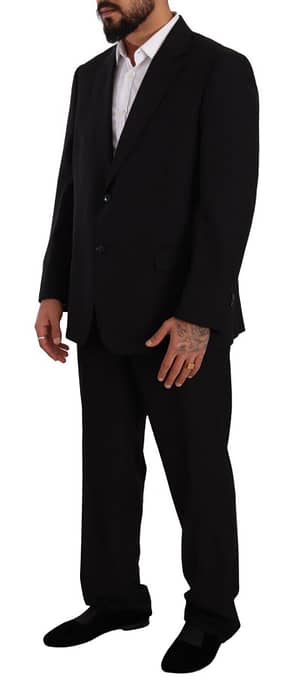 Black Polyester Single Breasted Formal Suit