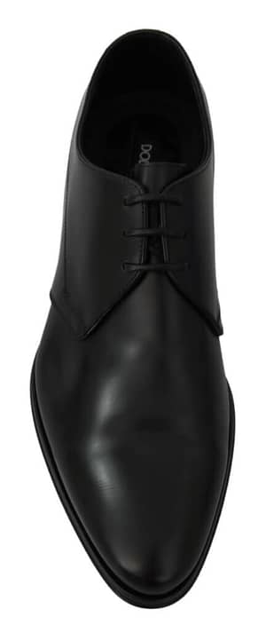 Black Leather Laceups Dress Formal Shoes