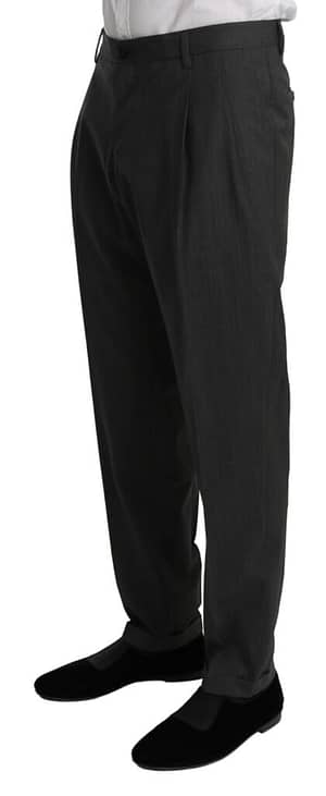 Gray Formal Dress Trouser Stretch Wool Pants