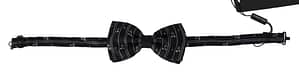 Dolce & Gabbana Black Floral Silk Adjustable Neck Papillon Bow Tie