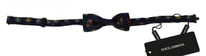 Dolce & Gabbana Blue Flags 100% Silk Adjustable Neck Papillon Men Bow Tie