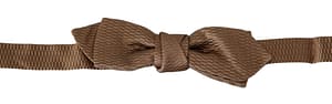 Dolce & Gabbana Men Brown Gold Adjustable Neck Papillon Bow Tie