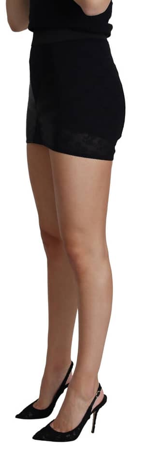 Black Mini Short Lace Stretch Skirt