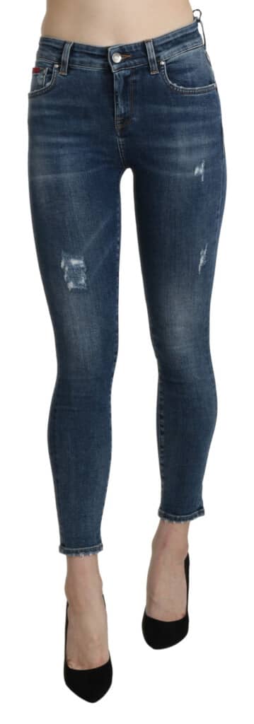 Dolce & gabbana blue skinny trouser cotton stretch jeans