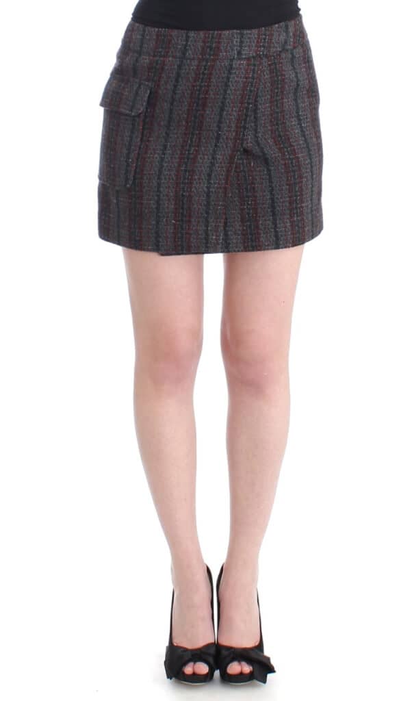 Costume national gray wool mini skirt