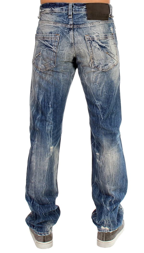 Blue washed cotton jeans