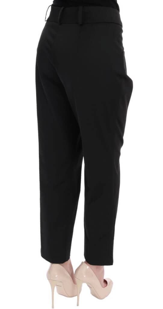 Black wool capri dress pants