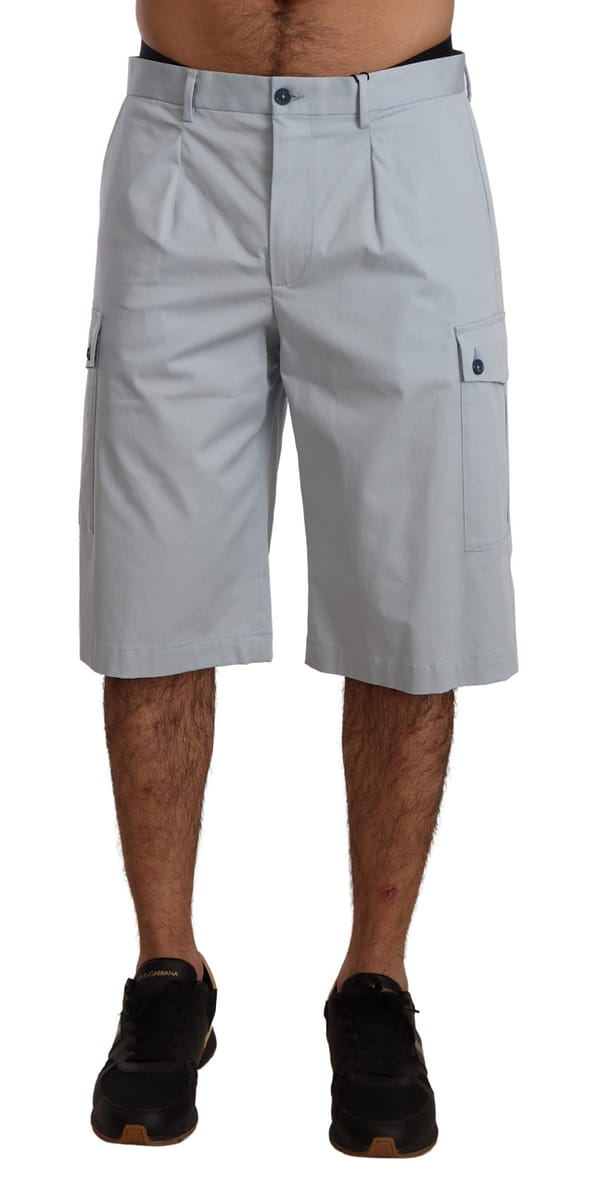 Dolce & gabbana light blue cotton pockets denim cargo shorts