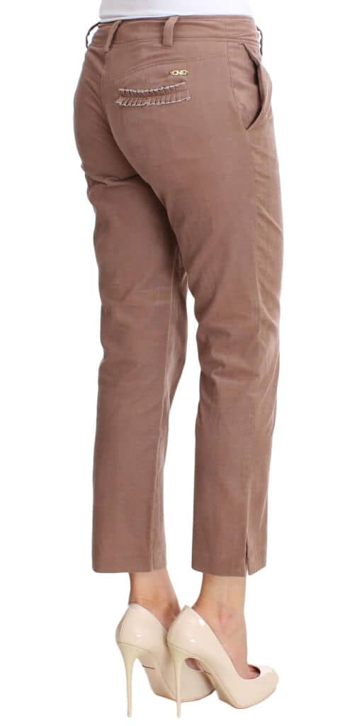 Brown cropped corduroys pants