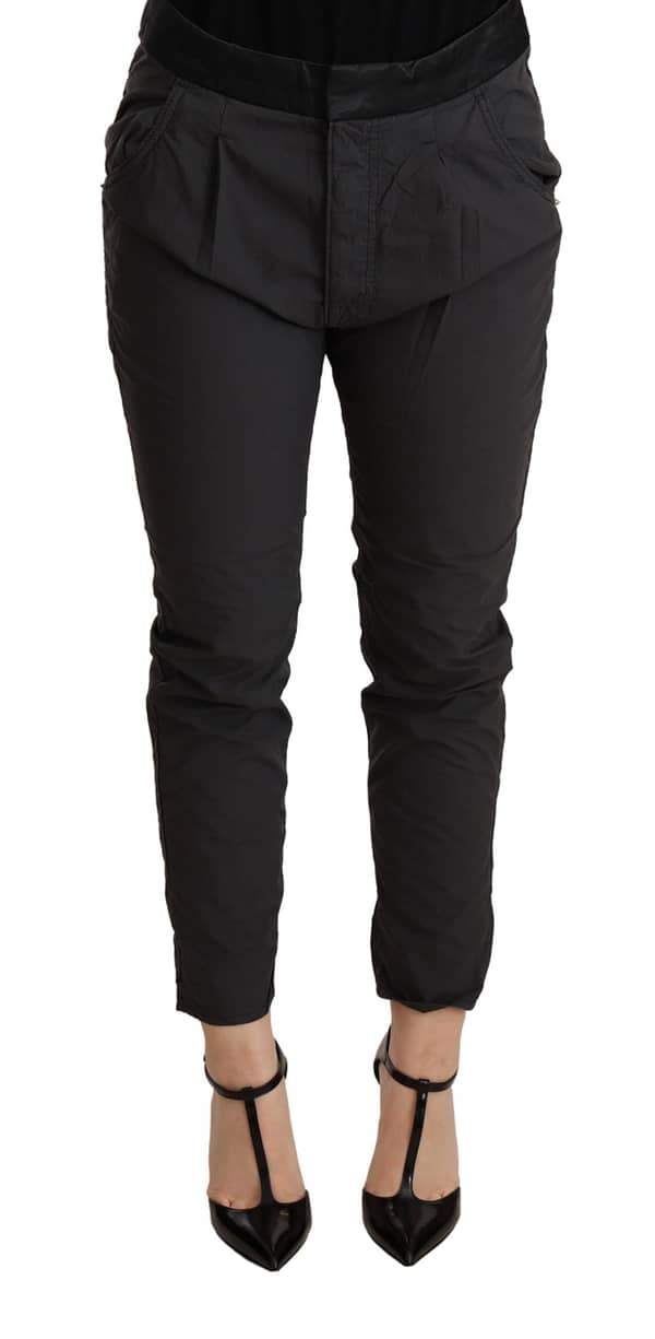 Cycle gray mid waist slim fit skinny cotton trouser