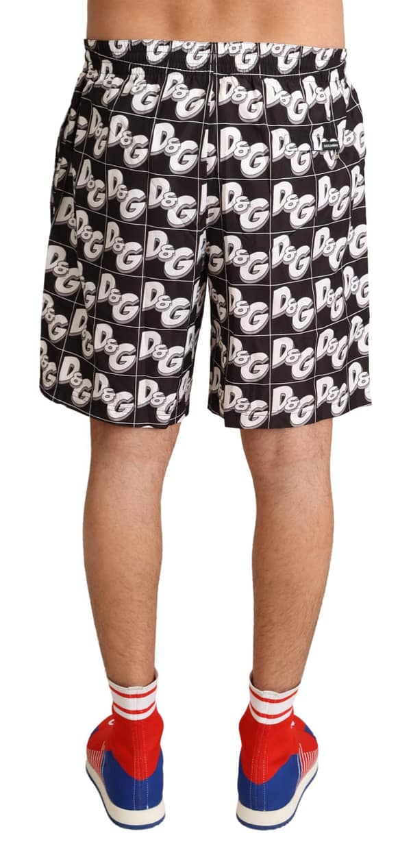 Black logo mens beachwear swimwear shorts