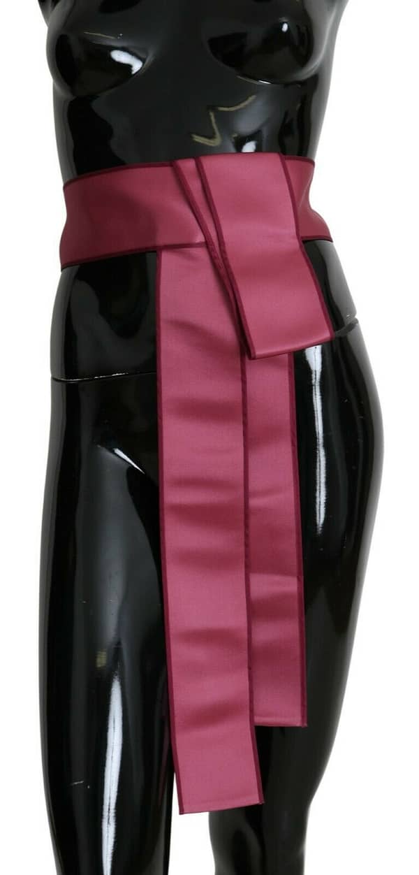 Dolce & gabbana pink 100% silk 3 button closure wide waist belt