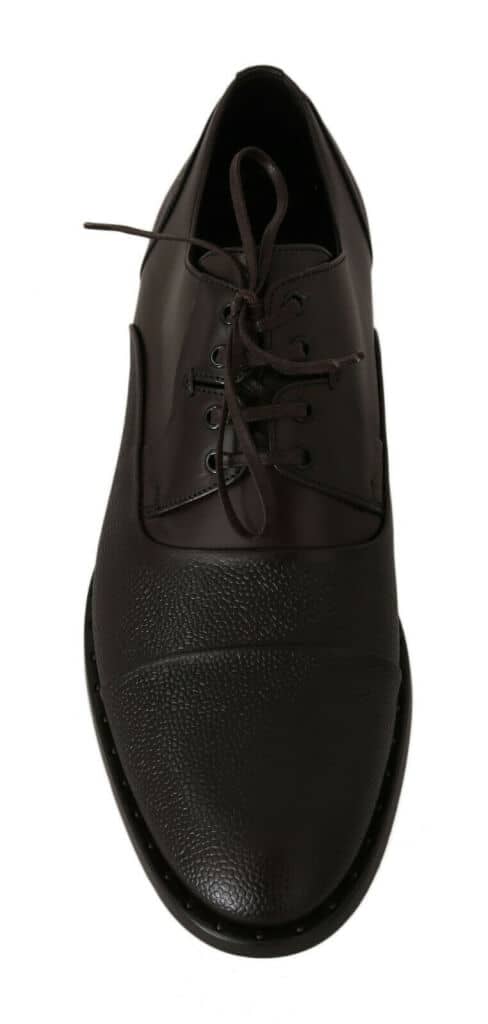 Brown leather laceups dress mens shoes