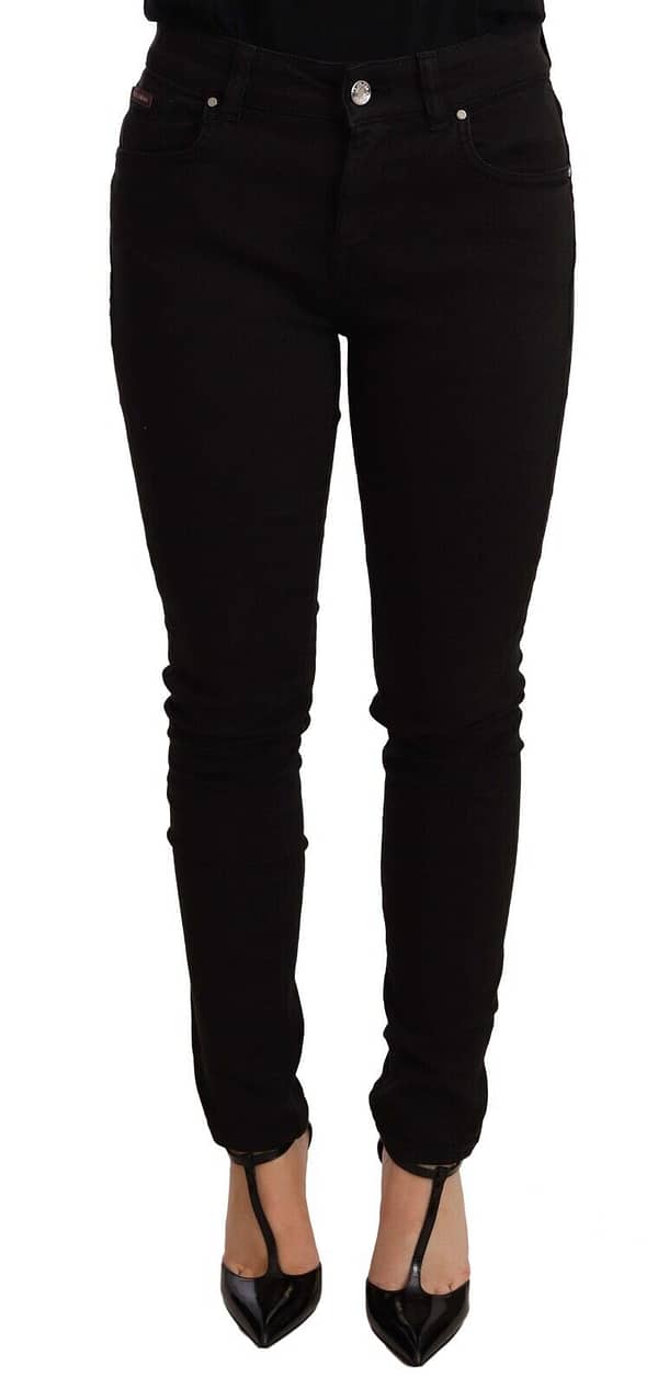 Dolce & gabbana black slim fit denim cotton stretch jeans