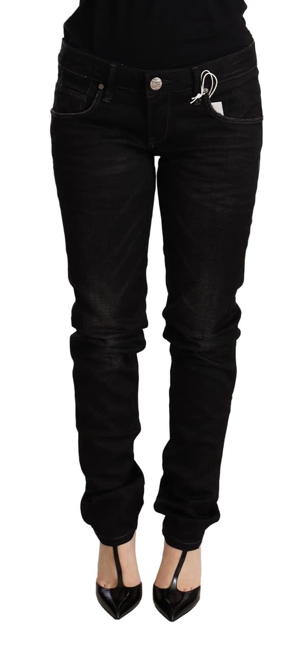 Acht black low waist skinny denim cotton trouser