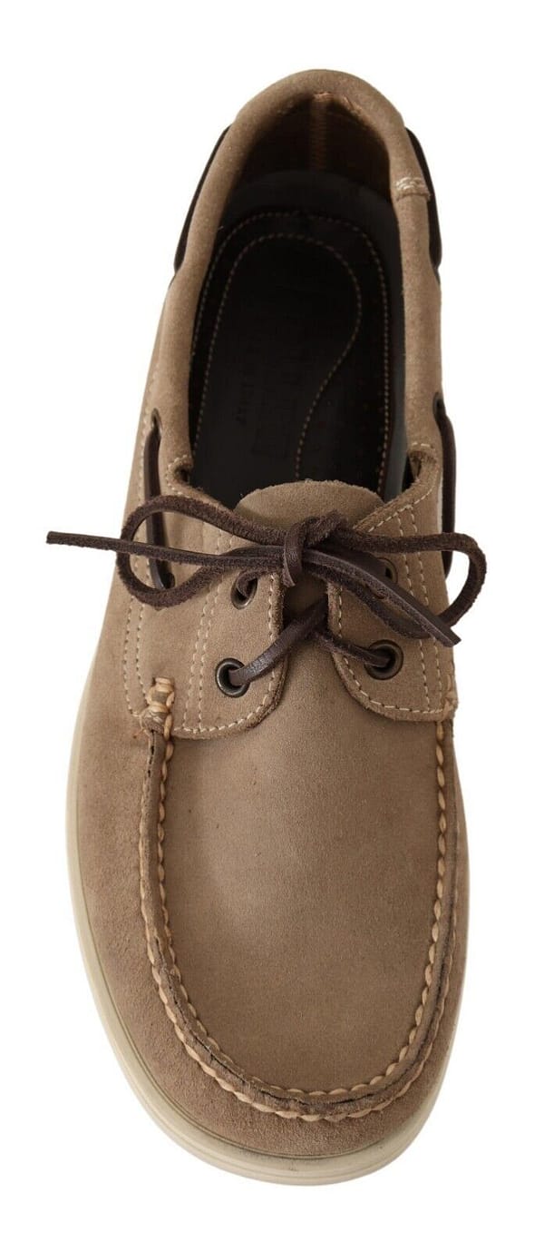 Beige suede low top mocassin loafers casual men shoes