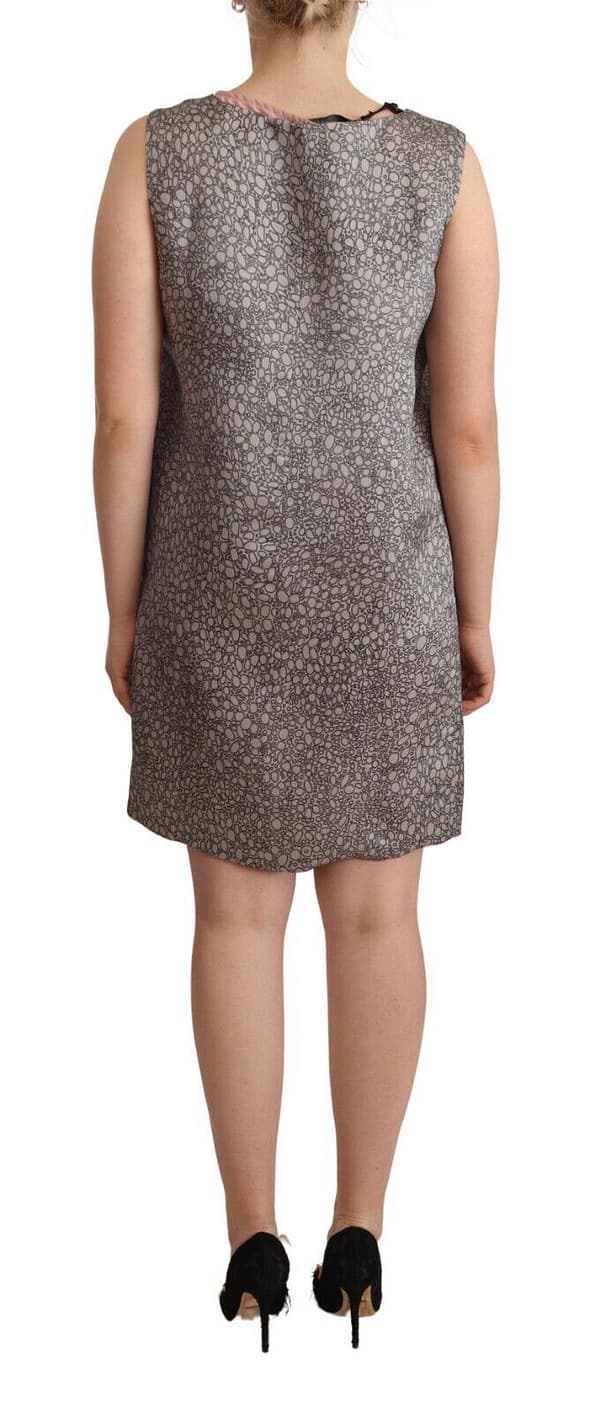 Gray sleeveless shift knee length dress