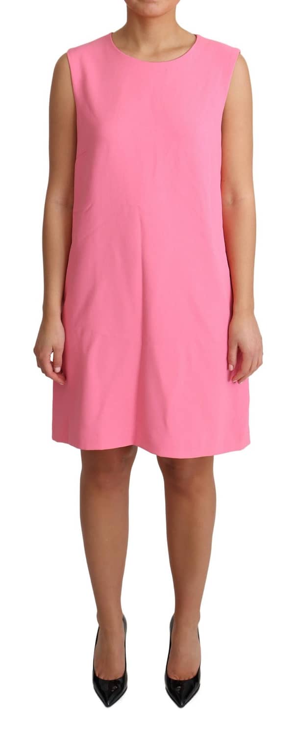 Dolce & gabbana pink shift sleeveless knee length dress