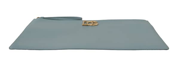 Blue dg logo leather wristlet document clutch wallet