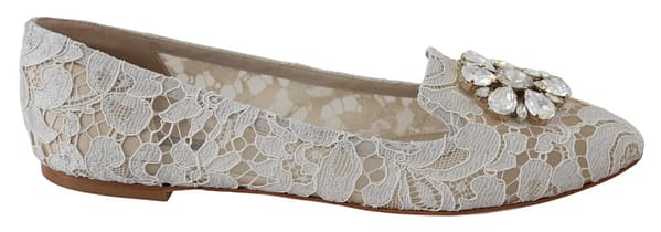 Dolce & gabbana ballerinas flats white floral lace shoes