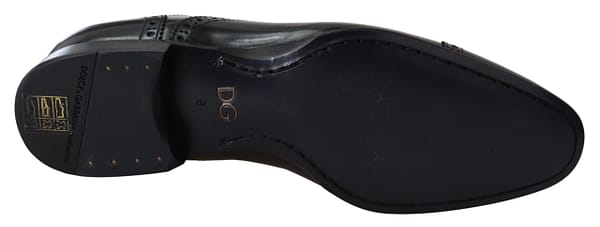 Black leather men derby formal loafers shoes