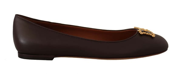 Dolce & gabbana brown dg logo slip on flats loafers shoes