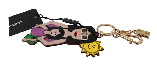 Dolce & gabbana gold leather mother daugther #dgfamily keychain