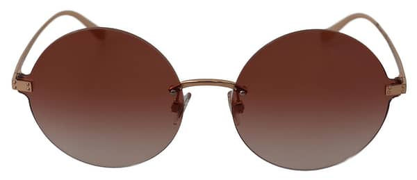 Dolce & gabbana red lens gold metal frame round women eyewear sunglasses