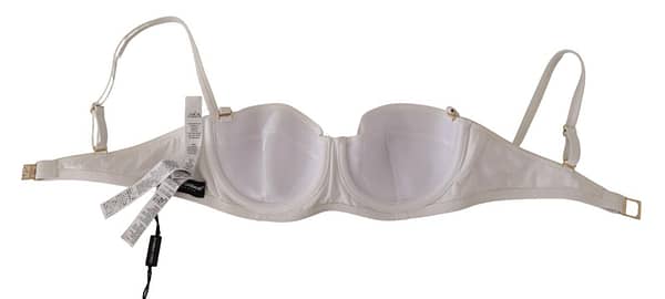 White nylon semi pad balconnet bra underwear