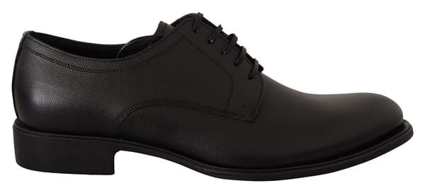 Dolce & gabbana black leather lace up mens formal derby shoes