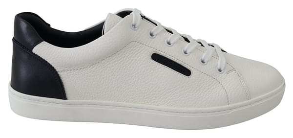 Dolce & gabbana white blue leather low top mens sneakers shoes