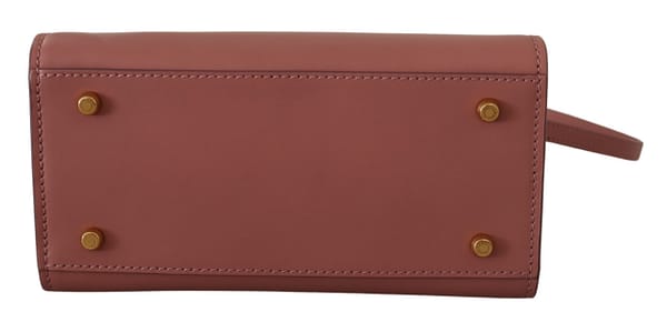 Pink leather small shoulder sicily satchel bag