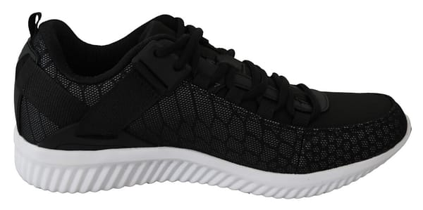 Plein sport black polyester adrian sneakers shoes