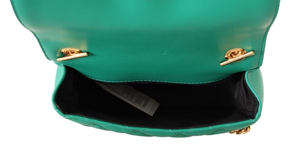 Green nappa leather medusa small crossbody bag