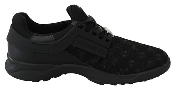 Plein sport black polyester runner beth sneakers shoes