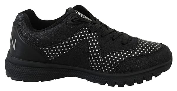 Plein sport black polyester runner jasmines sneakers shoes