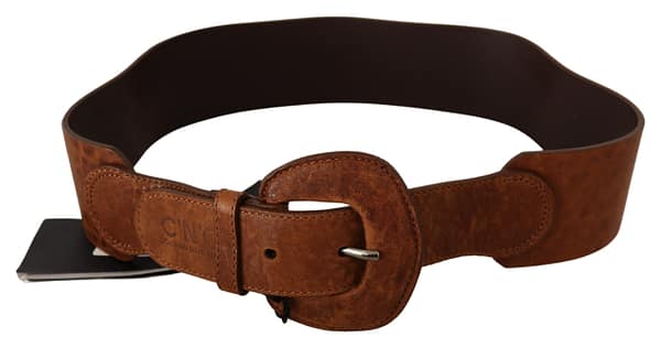 Brown leather fashion waist buckle belt