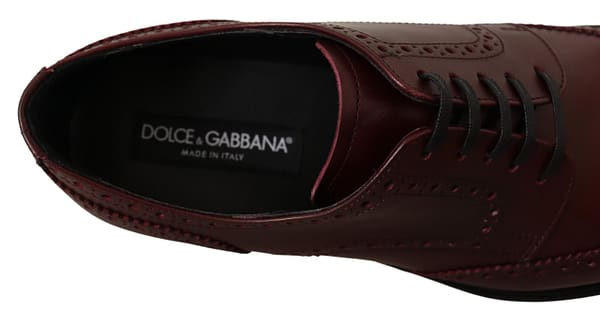 Bordeaux leather oxford wingtip formal shoes