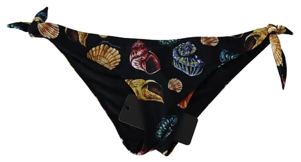 Black seashells swimwear beachwear bikini bottom